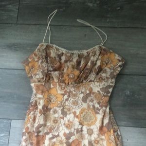 Autumn Cottagecore floral neutral colored dress Forever 21